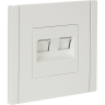 Розетка компьютерная 2-местная IEK FORTEPIANO RJ45 категория 6 FP234 белый FP-K20-2-K01
